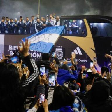 La Selección llegó al país y fue recibida por una multitud